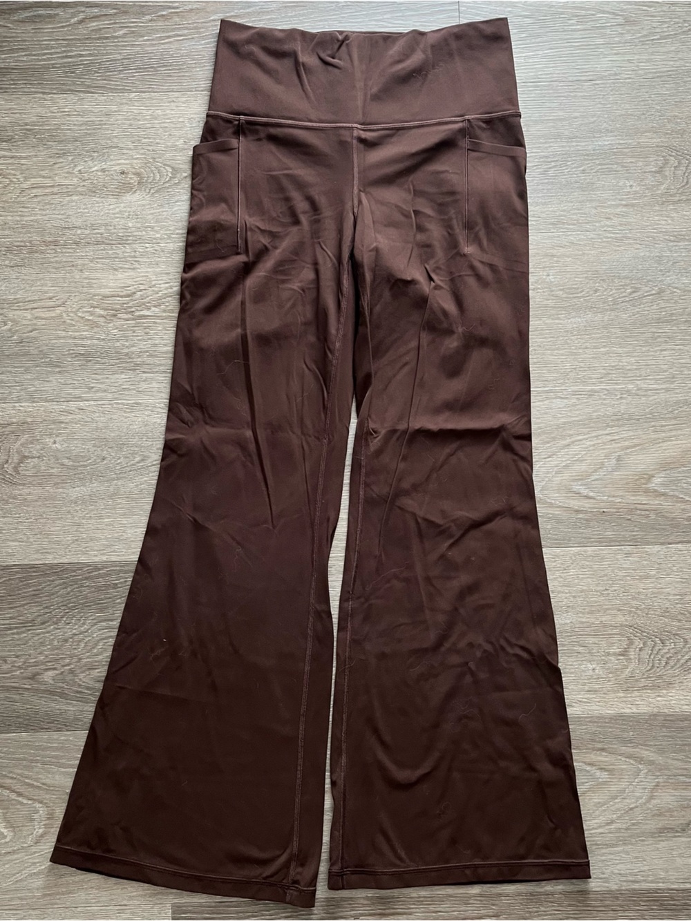Athleta Salutation Stash Flare Pant Brown Size MP great condition